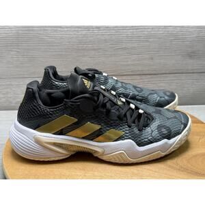 Adidas Women's Barricade 12 Tennis Shoe 6.5 Black/Gold Metallic/Carbon